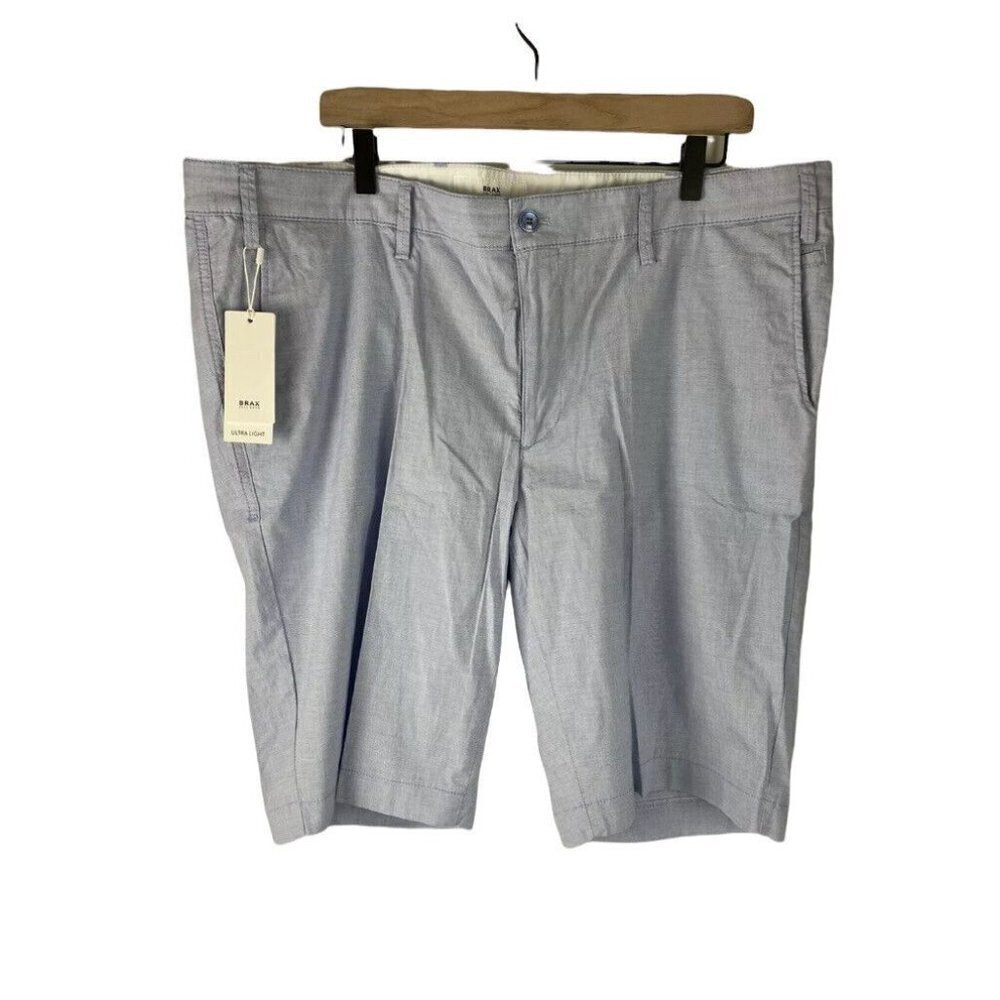 Brax Mens Solid Ultralight Belleville Bermuda Shorts sz 42 NEW Ice Blue $118